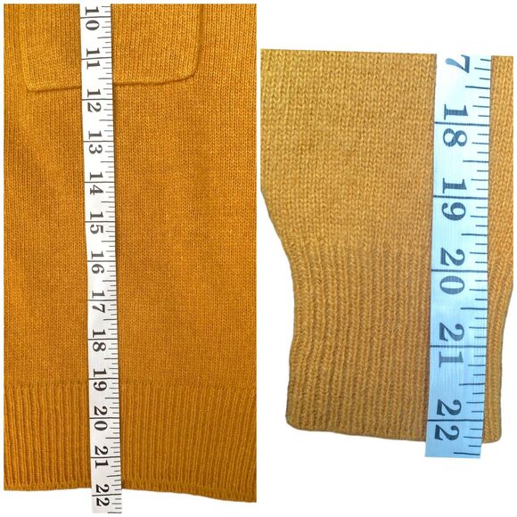 Vintage Mustard Yellow Lambswool Angora Turtleneck Sweater Size P/M 80s 90s - Picture 10 of 12